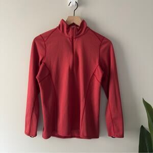 Patagonia Midweight Capilene Baselayer Red Pullover Long Sleeve High Neck Active